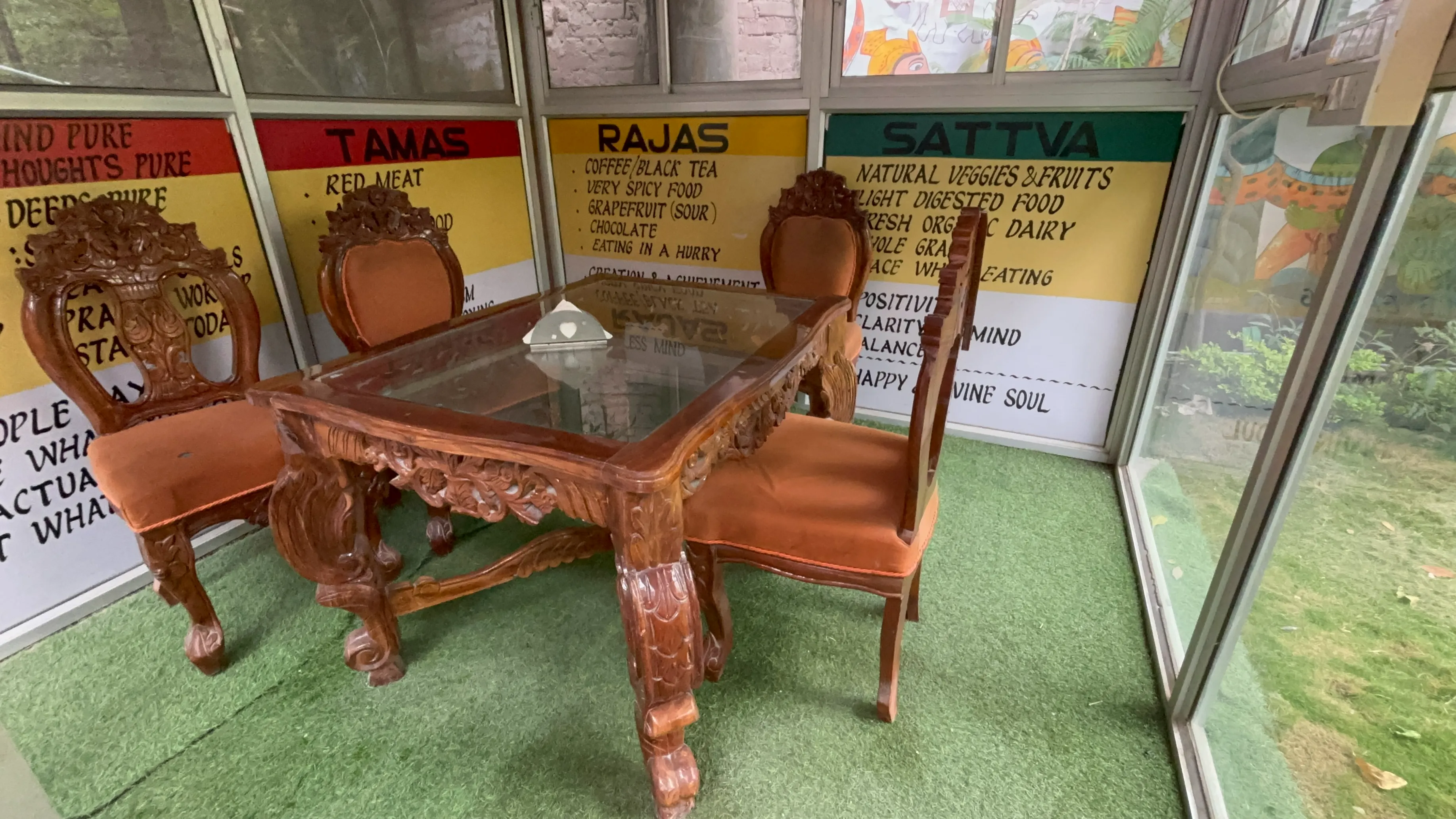 Maa Yoga Dining seating 
