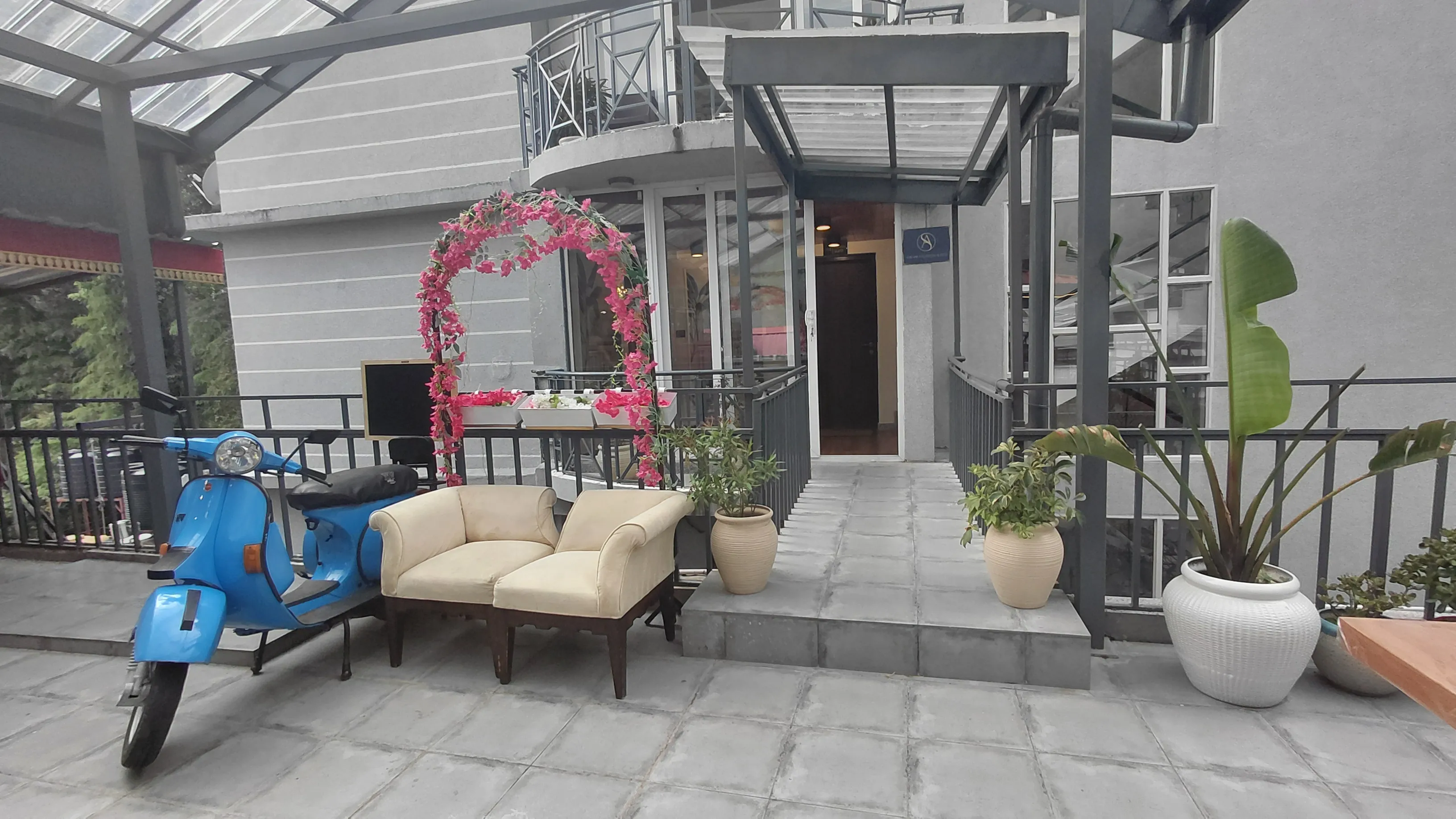 Shivani Ayurveda Terrace dining entrance