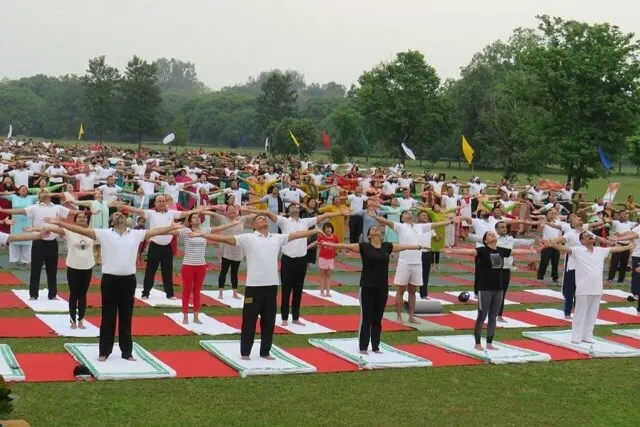 Arogyadham Group yoga session